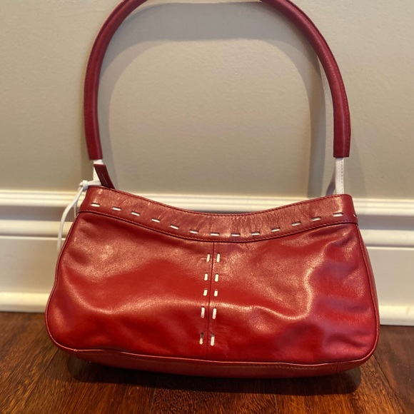 Red Derek Alexander leather shoulder purse - Picture 3 of 8